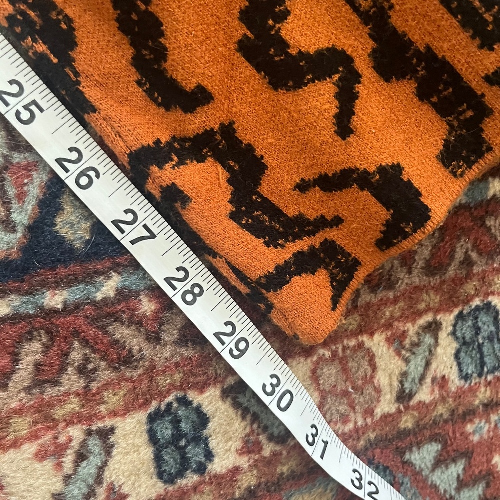 Anthropologie Sweater Set 2 piece Mod Print tribal orange cream XS - Picture 9 of 10